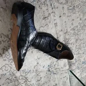 Men\'s belvedere genuine crocodile shoes with leather sole. Sz 13M. Black Belvedere | Shoes | Mens Belvedere Genuine Crocodile Shoes  main image 3